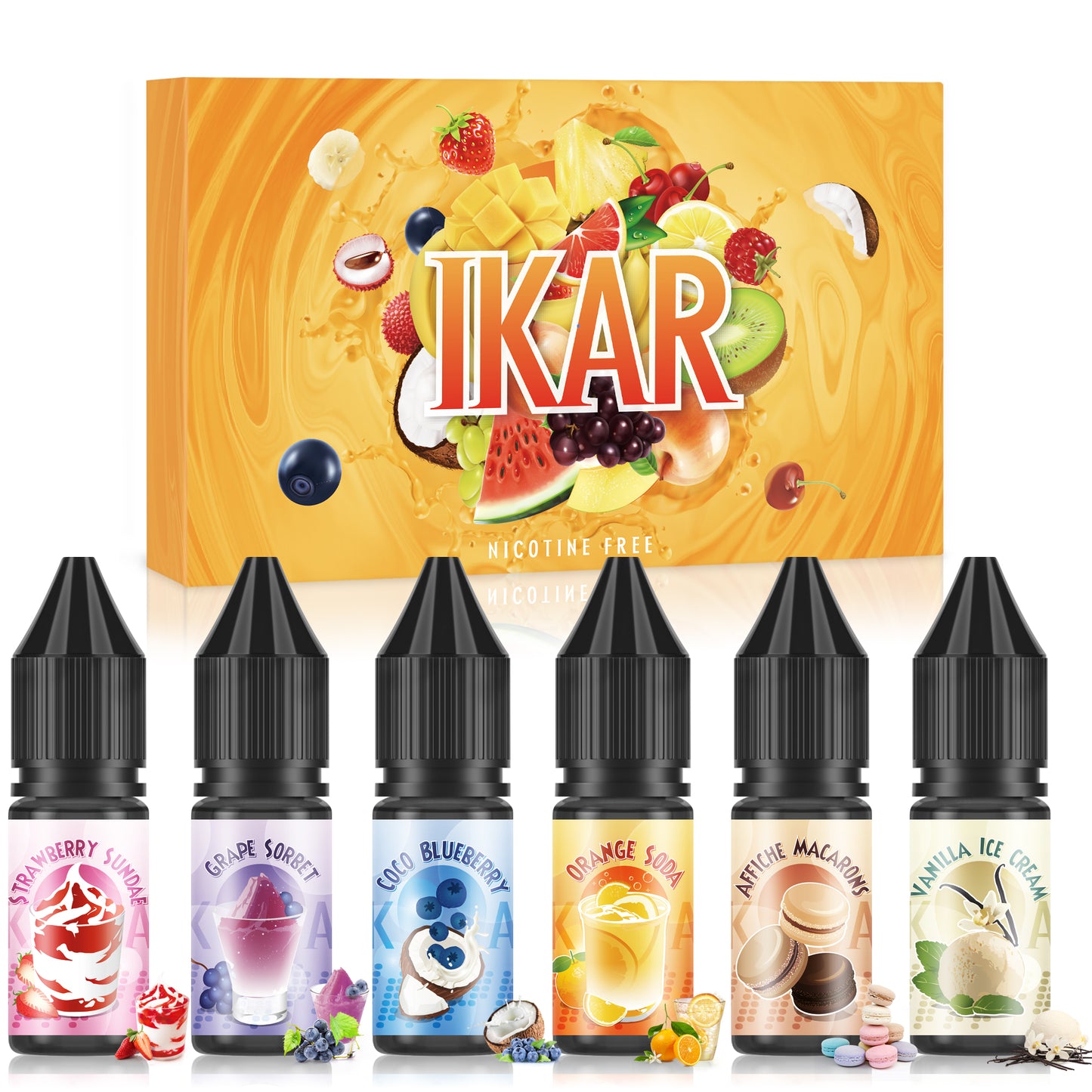 IKAR E Liquid Collection 6 x 10ml No Nicotine 70/30