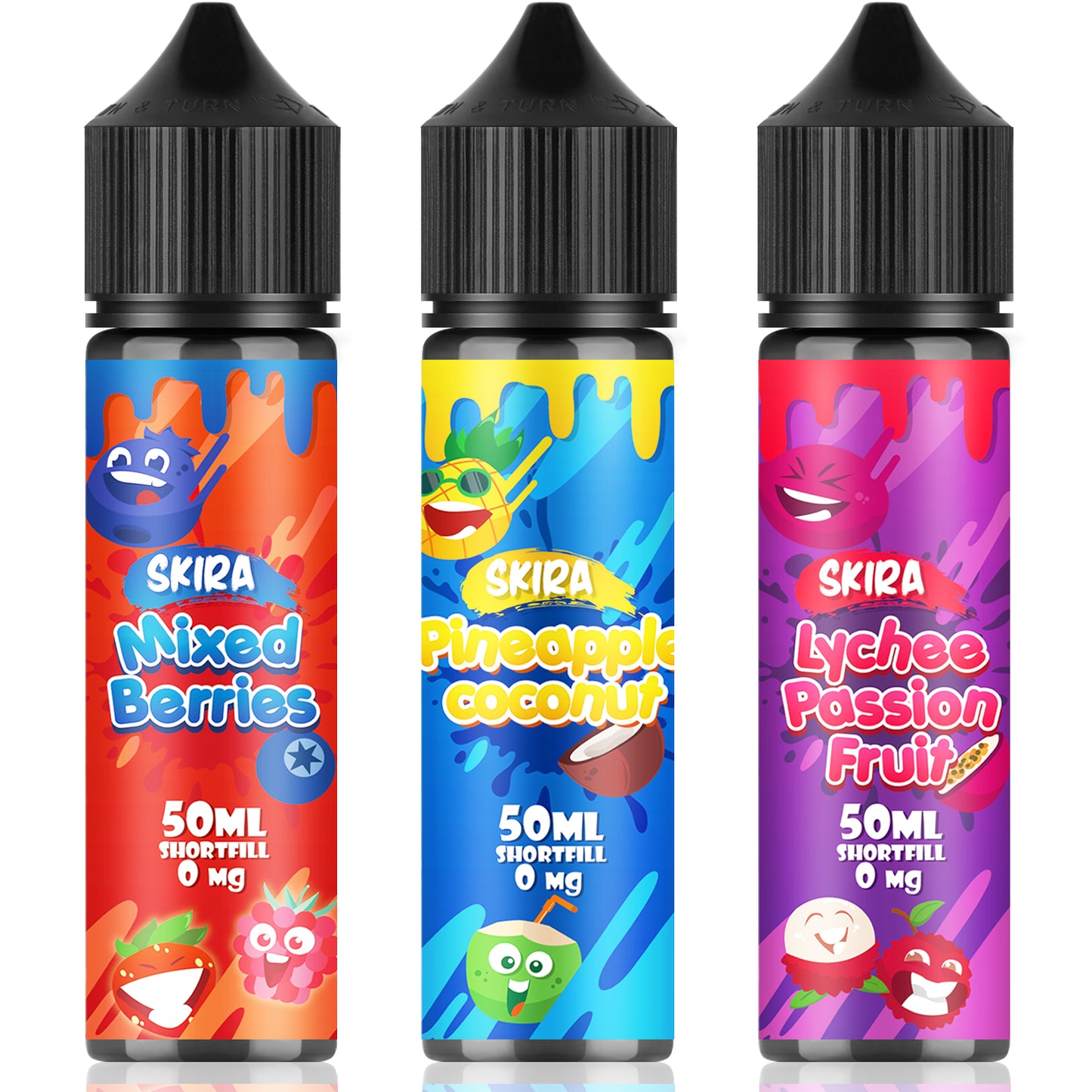 SKIRA Shortfill E Liquid Multifruit 70/30 - Pack of 3 - 50ML