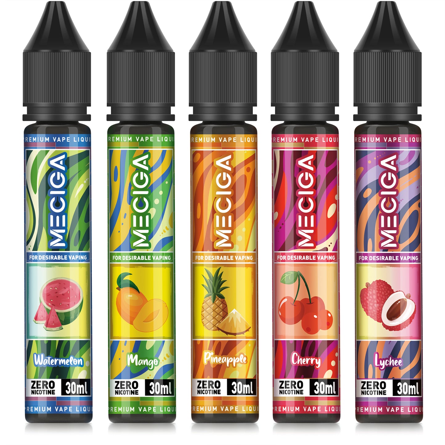 MECIGA E Liquid No Nikotin, 5x30ml , 70VG/30PG