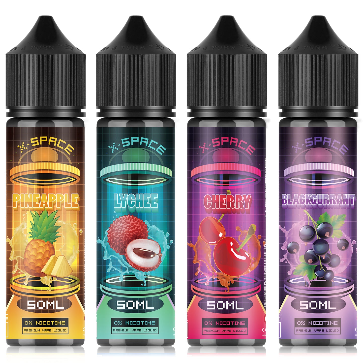 X-SPACE E Liquid Collection 4 x 50ml Shortfill No Nicotine 70/30