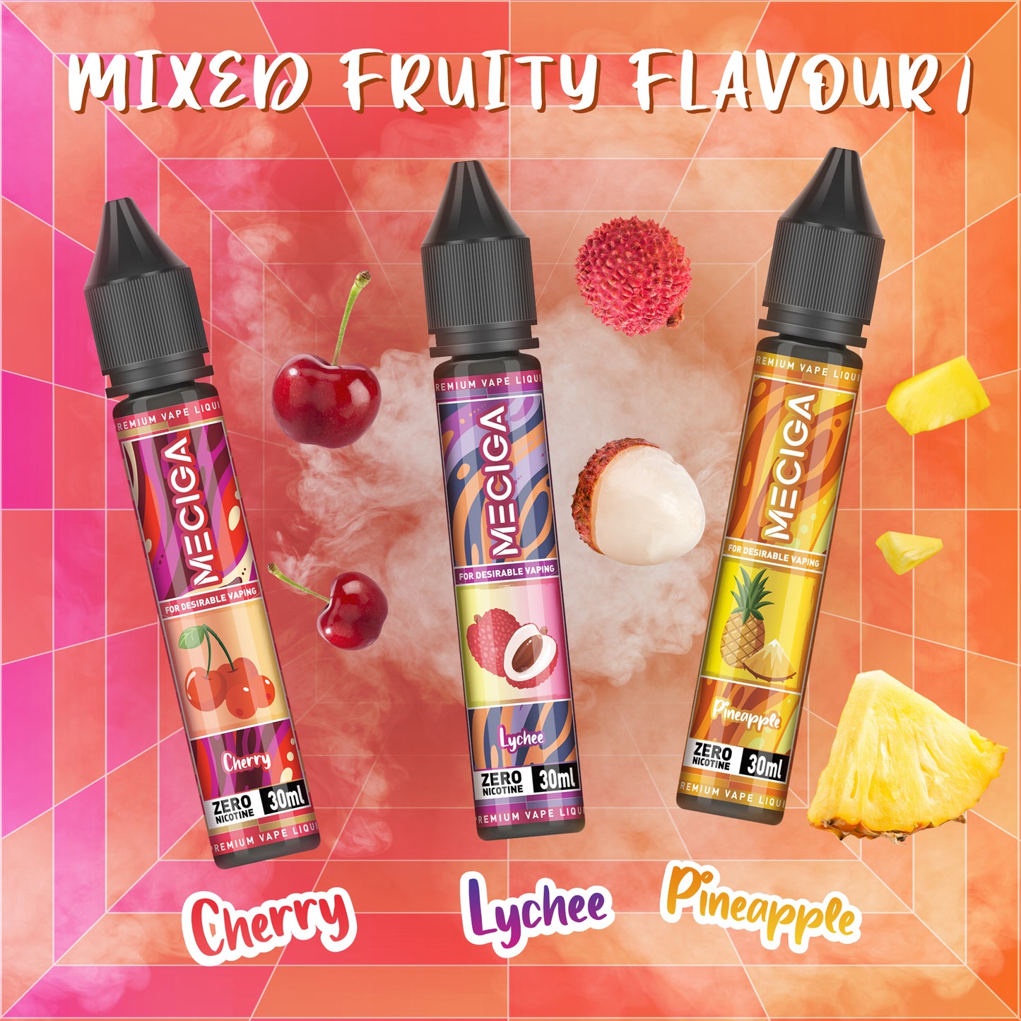 MECIGA E Liquid No Nikotin, 5x30ml , 70VG/30PG