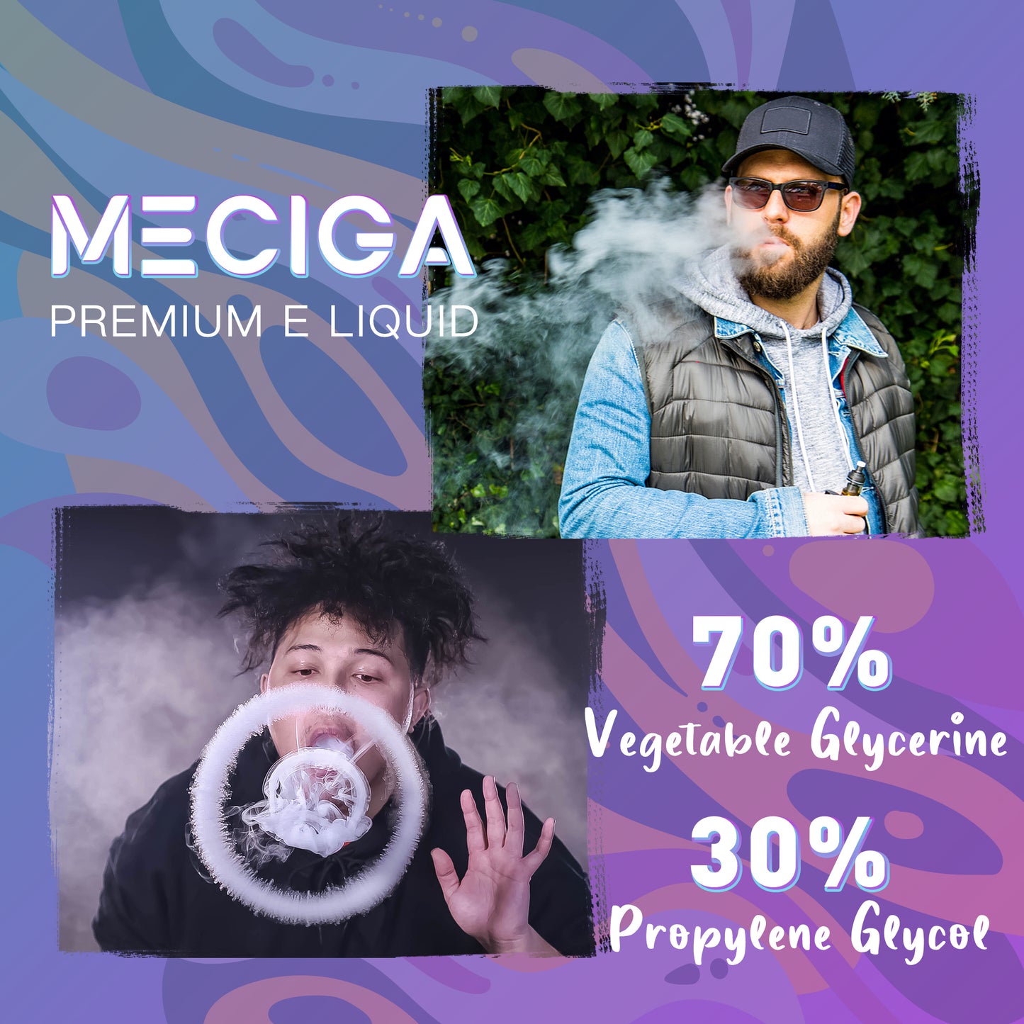 MECIGA E Liquid No Nikotin, 5x30ml , 70VG/30PG