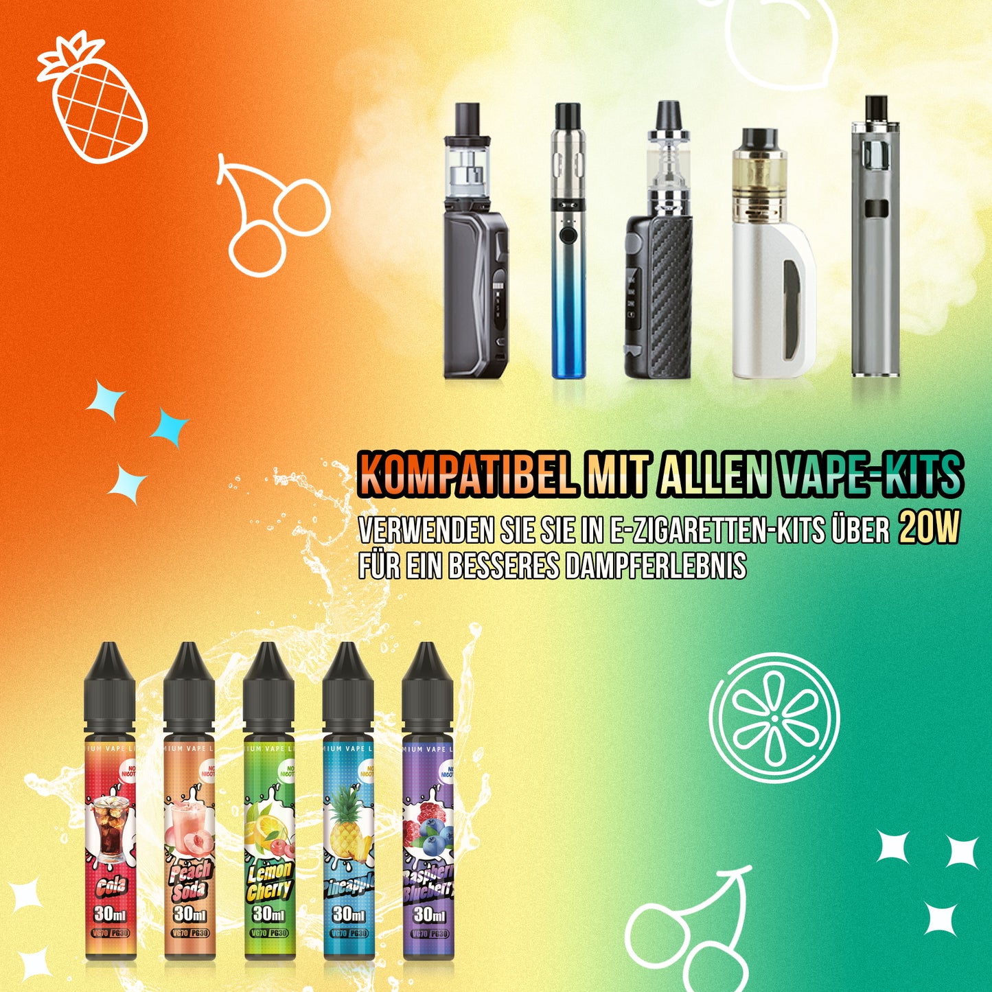 DBL E Liquid Collection 5 x 30ml No Nicotine 70/30