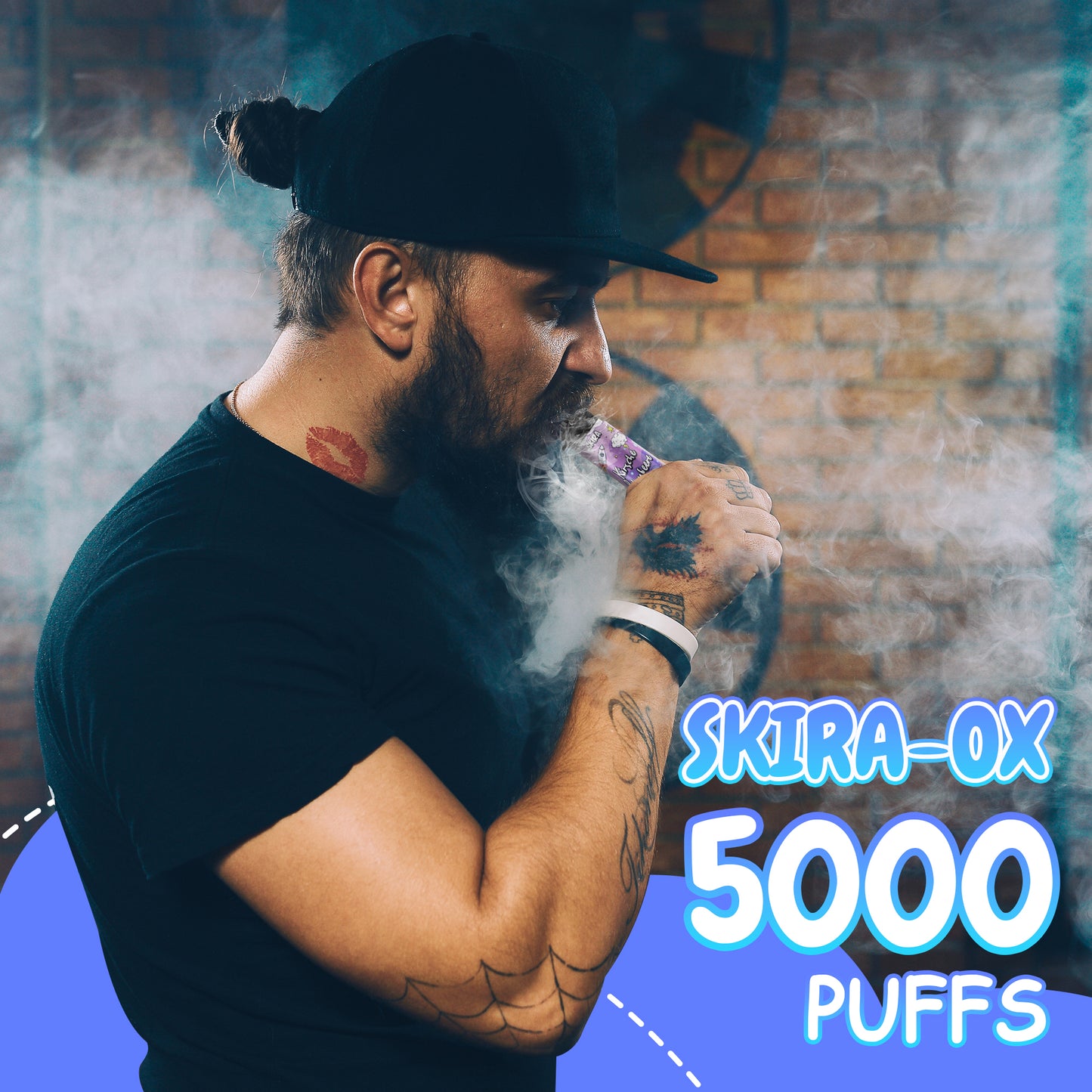 SKIRA OX Disposables Vape  5000Puff - 0% Nicotine Blueberry Cherry