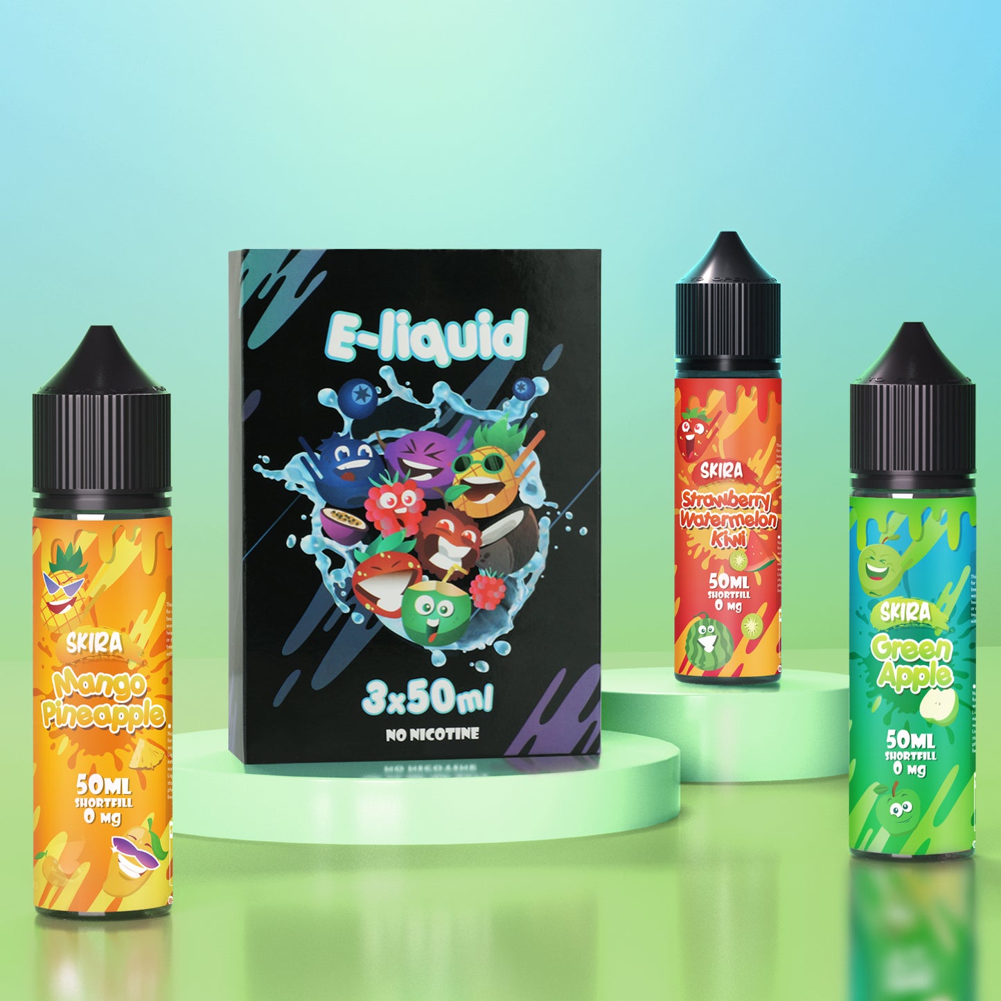 SKIRA Shortfill E Liquid Multifruit 70/30 - Pack of 3 - 50ML