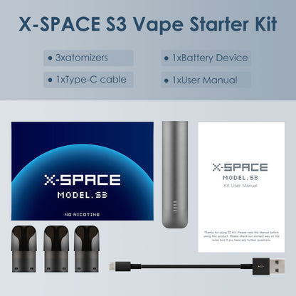 X-SPACE S3 Vape Pod Kit - Sky Grey