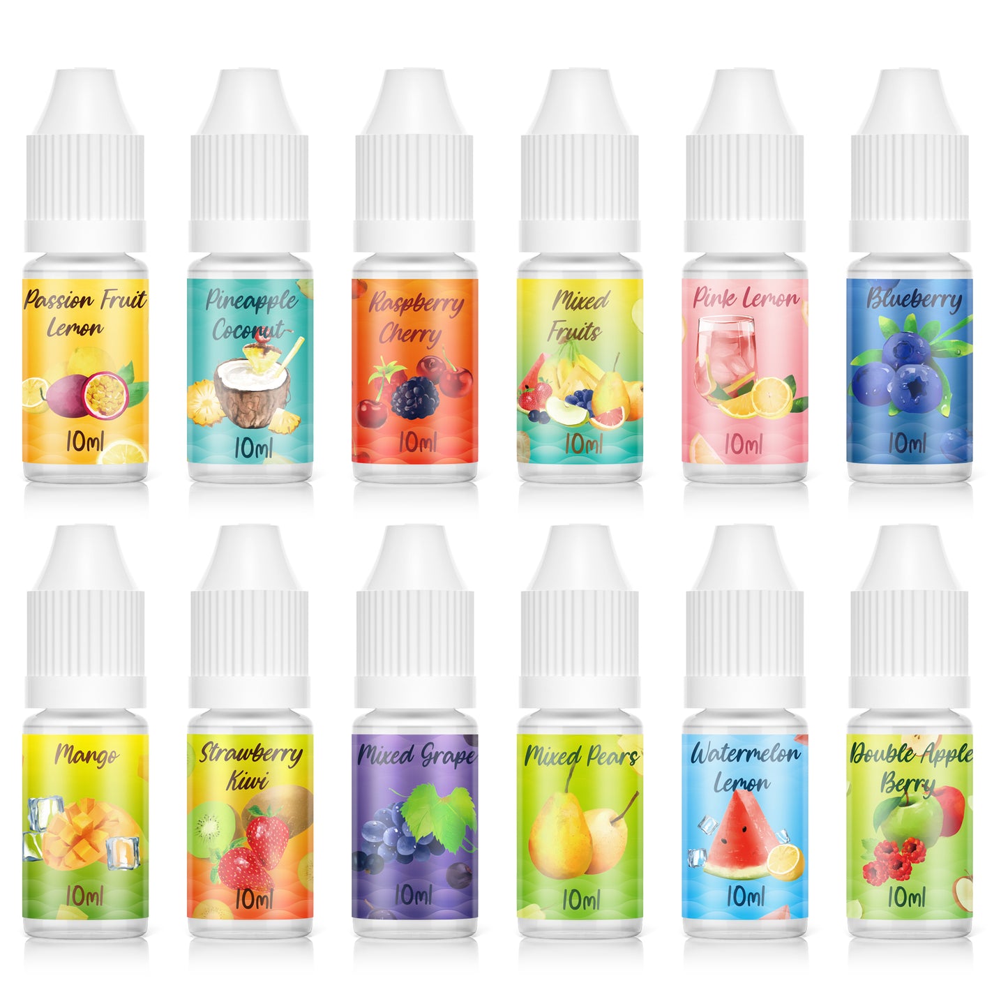 DBL E Liquid 12 x 10ml  Mixed Fruity Flavours Zero Nicotine