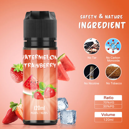 MECIGA Watermelon Strawberry E Liquid No Nicotine 70/30 - 120ml