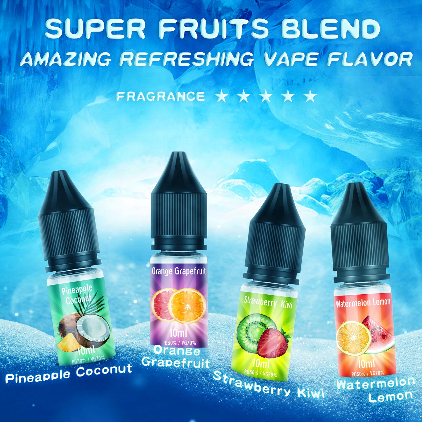 MECIGA E Liquid Multifruit 70/30 - Pack of 12 - 10ML