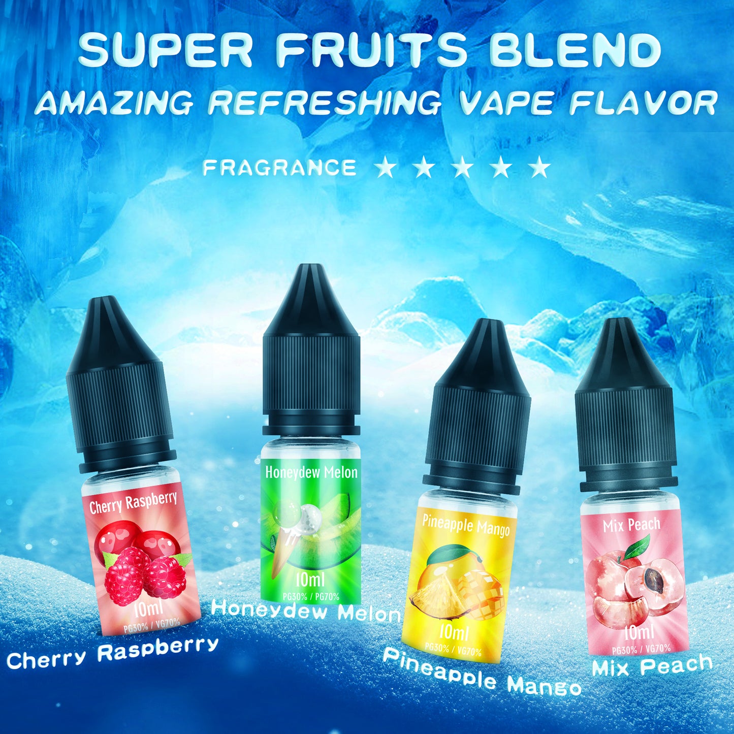 MECIGA E Liquid Multifruit 70/30 - Pack of 12 - 10ML